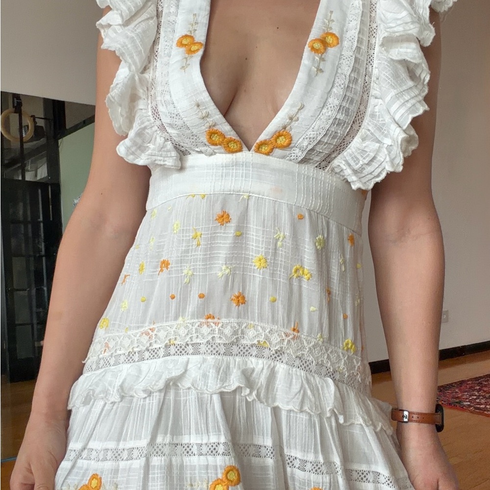 NWT LoveShackFancy Cortland Maxi Dress Antique White Size 4 Floral Lace - Picture 10 of 15